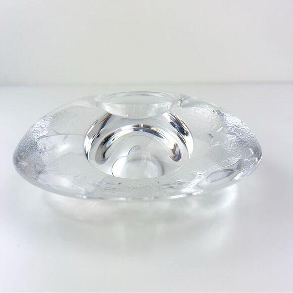 Orrefors Sweden Stars Crystal Candle Holder 5.5" Diameter - Picture 5 of 8